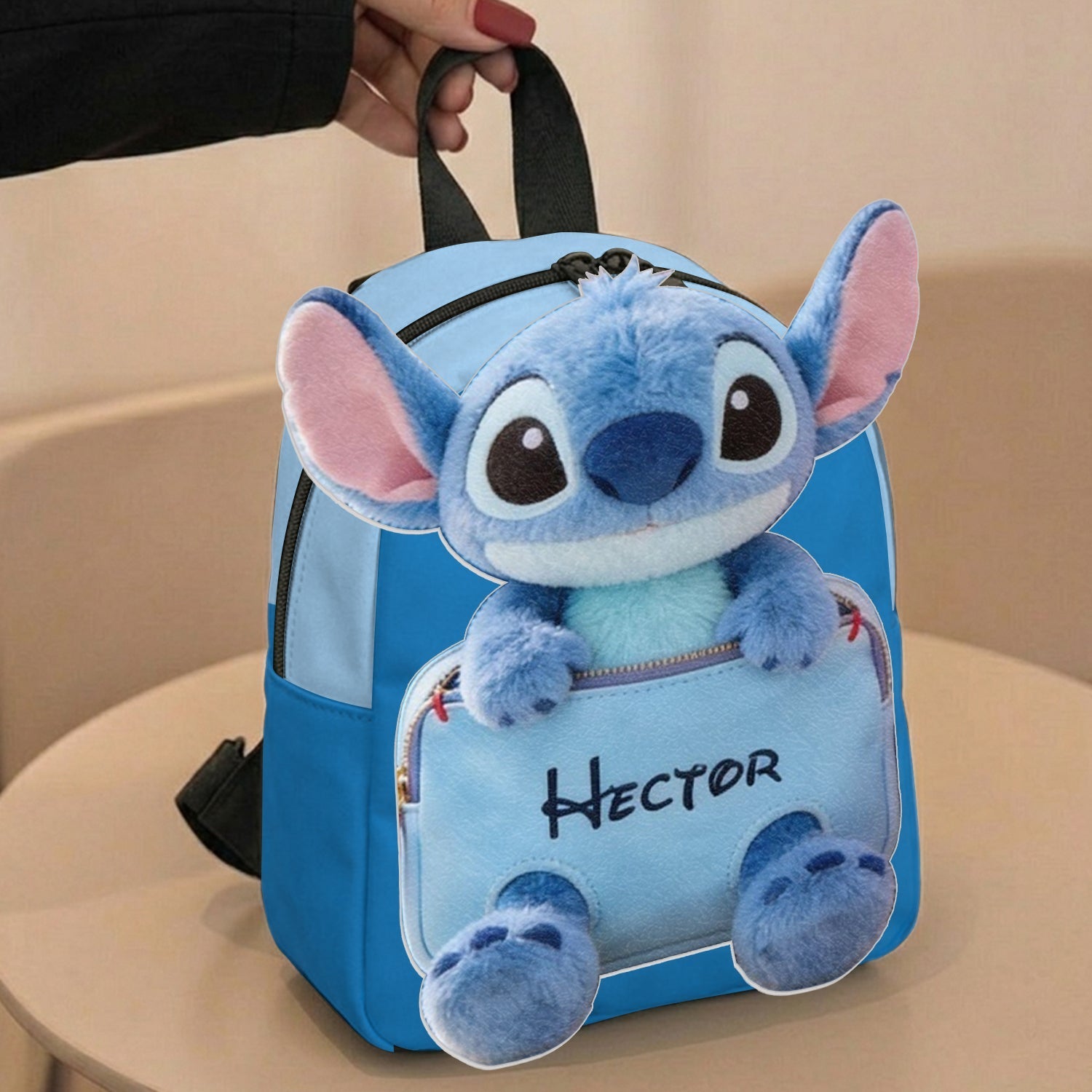 Personalized Ohana Changeable Leather Patch Backpack for Kids Changeable Leather Patch Backpack GradoCreations