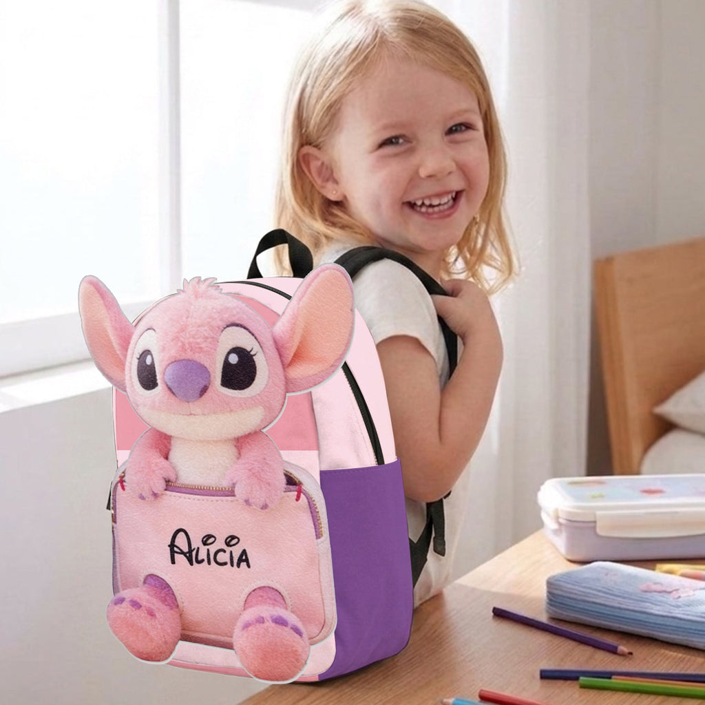 Personalized Ohana Changeable Leather Patch Backpack for Kids Changeable Leather Patch Backpack GradoCreations