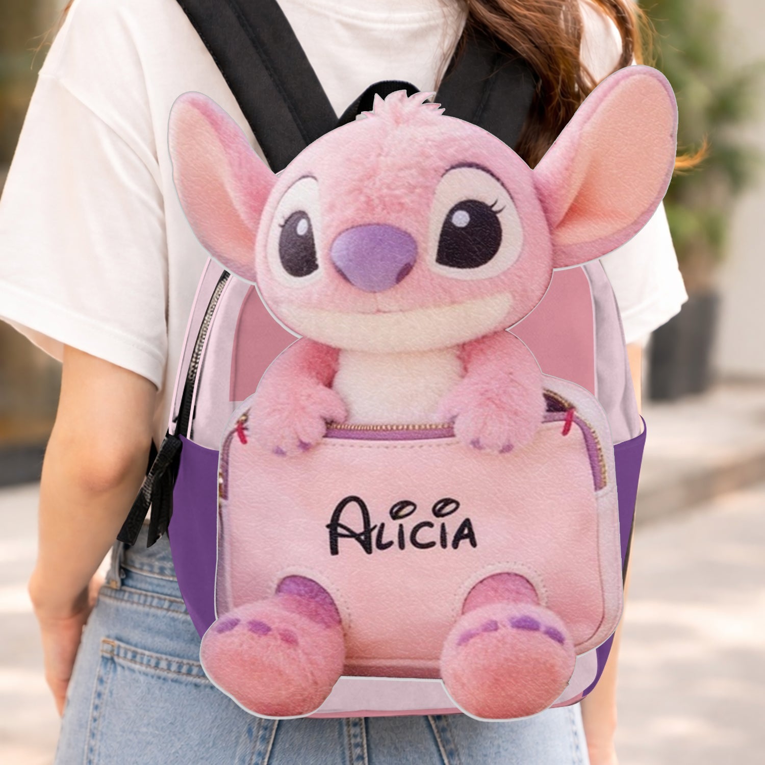 Personalized Ohana Changeable Leather Patch Backpack for Kids Changeable Leather Patch Backpack GradoCreations