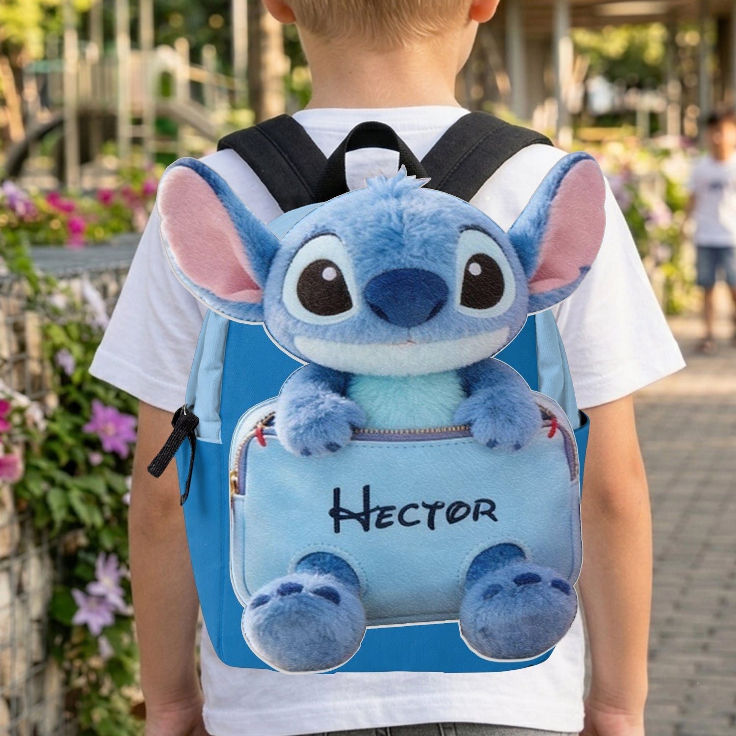 Personalized Ohana Changeable Leather Patch Backpack for Kids Changeable Leather Patch Backpack GradoCreations
