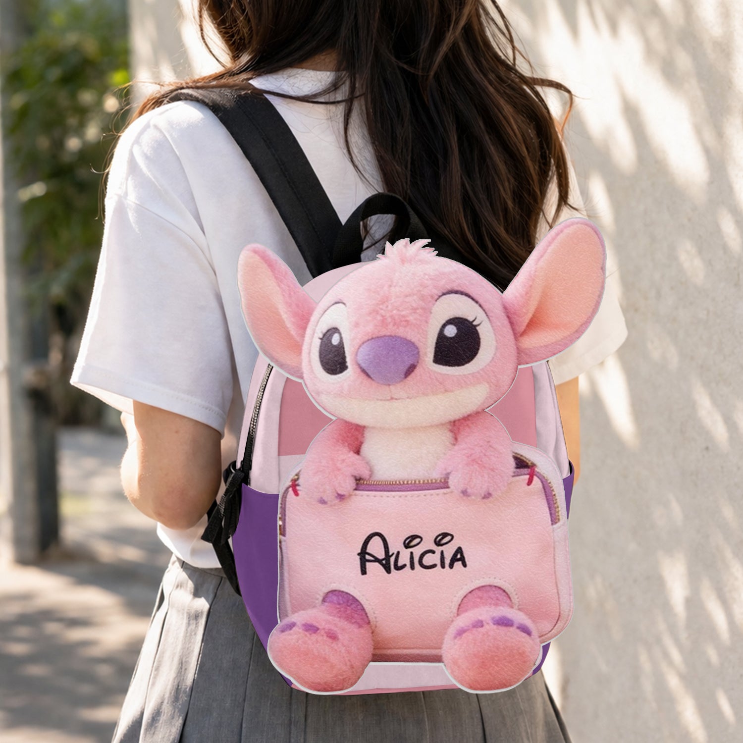 Personalized Ohana Changeable Leather Patch Backpack for Kids Changeable Leather Patch Backpack GradoCreations