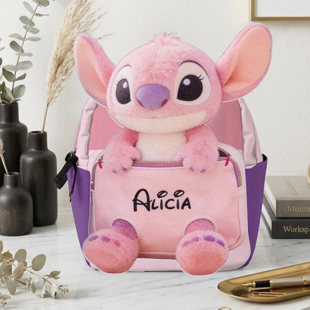 Personalized Ohana Changeable Leather Patch Backpack for Kids Changeable Leather Patch Backpack GradoCreations