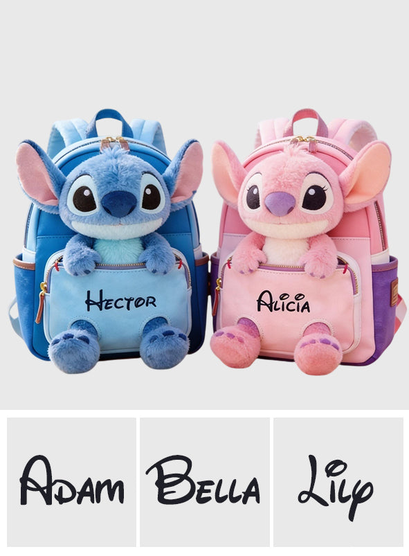 Personalized Ohana Changeable Leather Patch Backpack for Kids Changeable Leather Patch Backpack GradoCreations