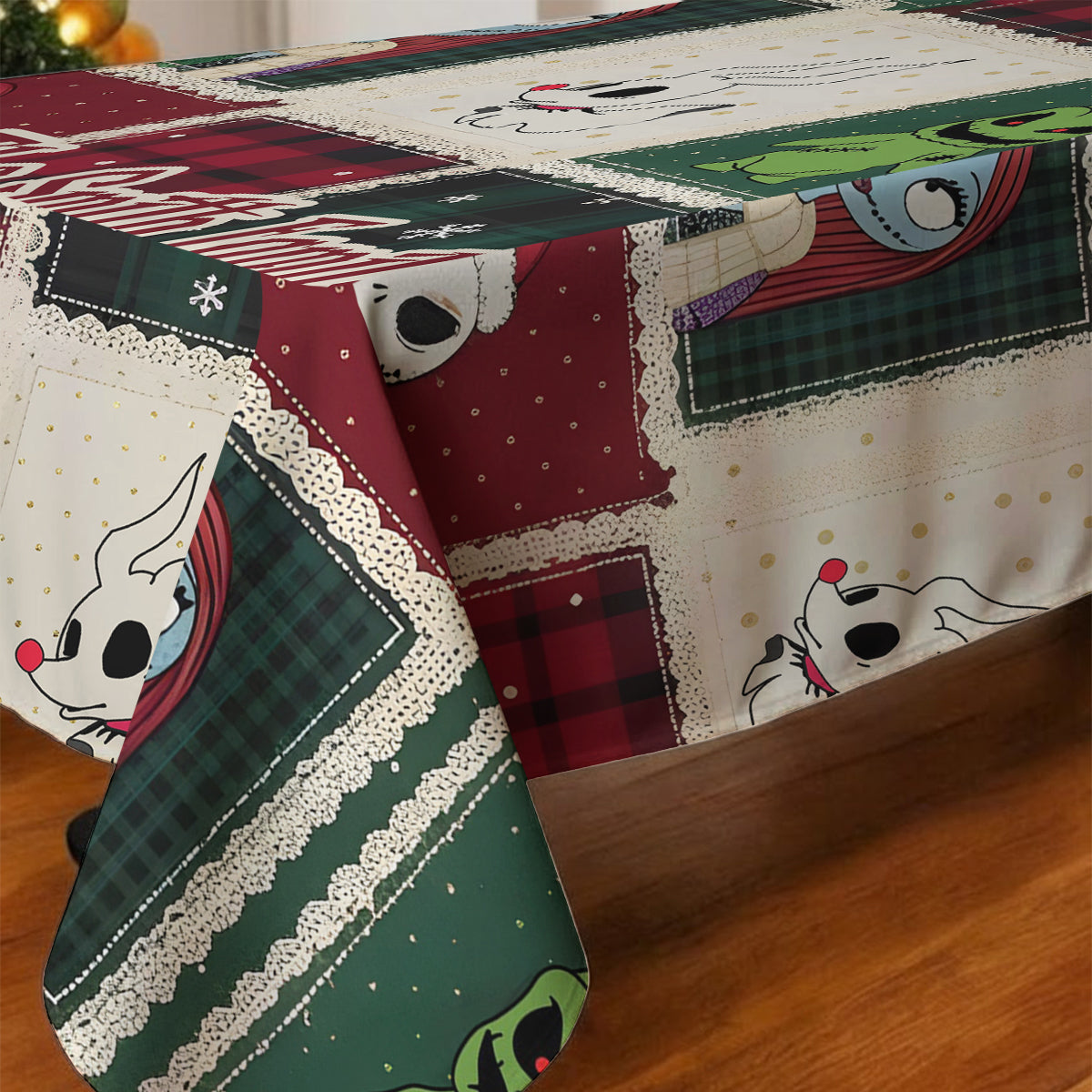 Personalized Nightmare Before Christmas Table Cloth Cover for Family Table Cloth Cover GradoCreations