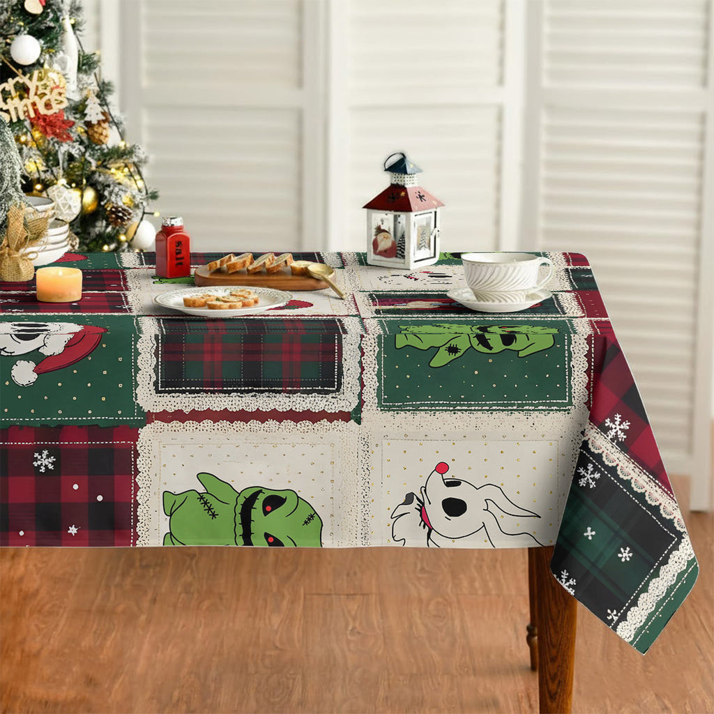 Personalized Nightmare Before Christmas Table Cloth Cover for Family Table Cloth Cover GradoCreations
