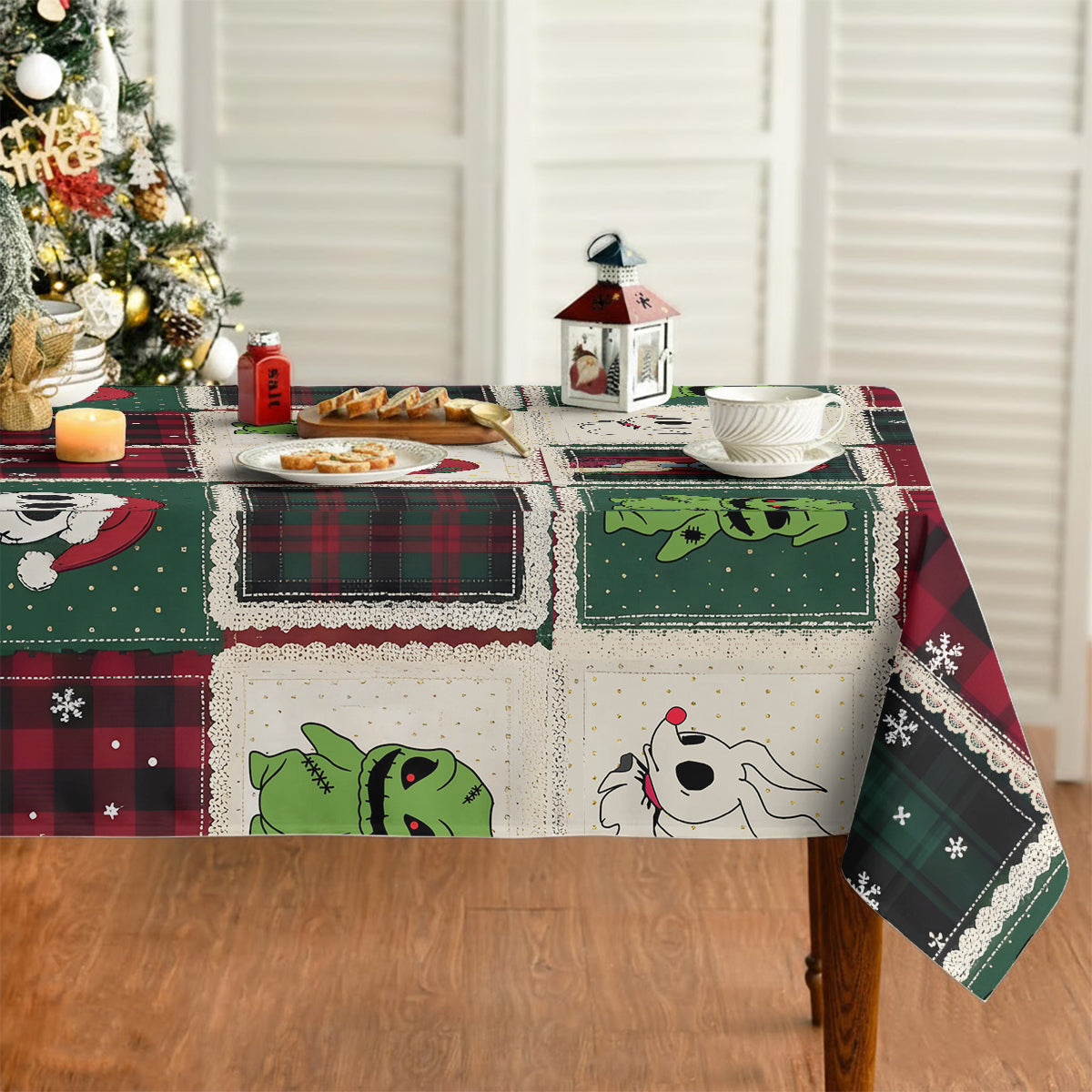 Personalized Nightmare Before Christmas Table Cloth Cover for Family Table Cloth Cover GradoCreations