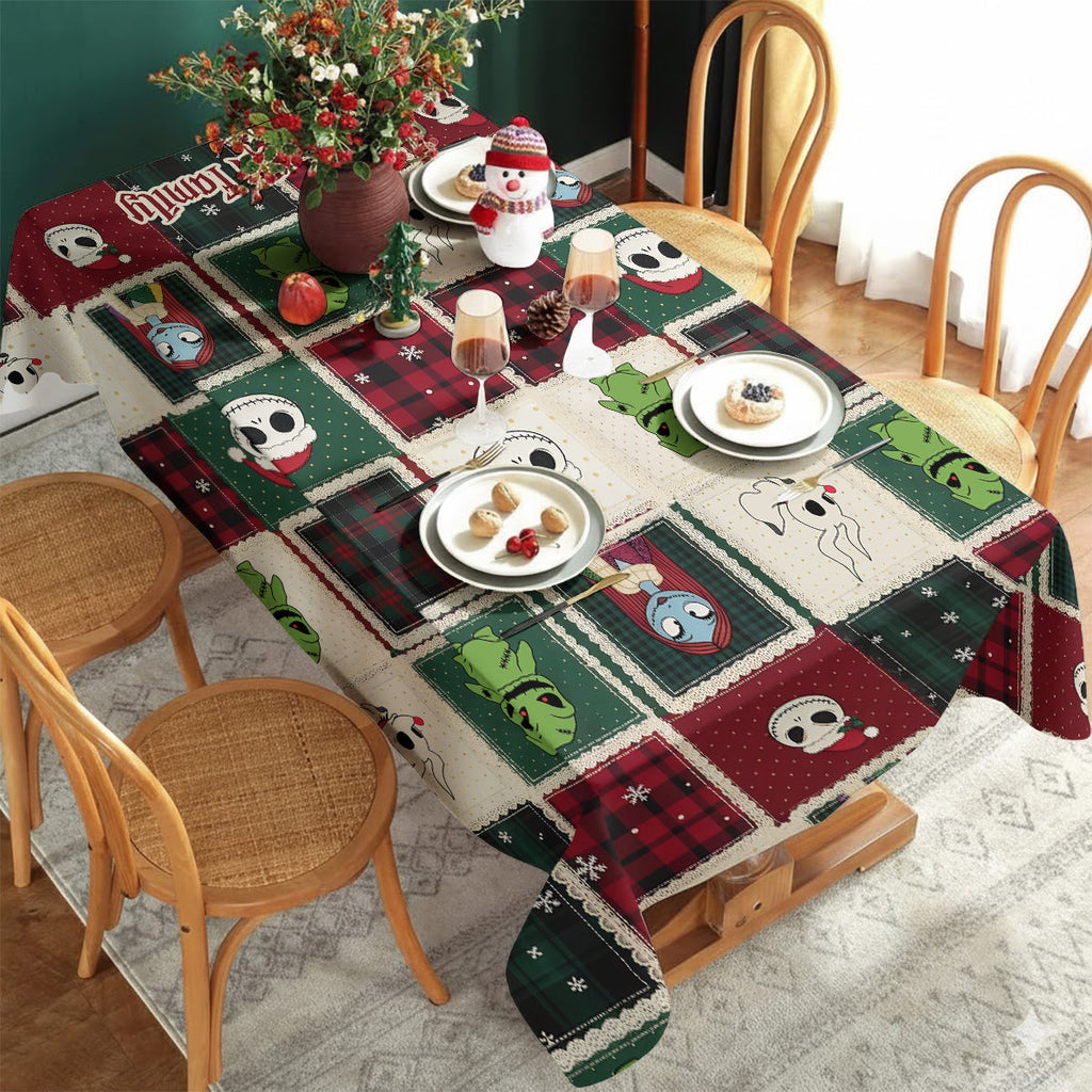 Personalized Nightmare Before Christmas Table Cloth Cover for Family Table Cloth Cover GradoCreations
