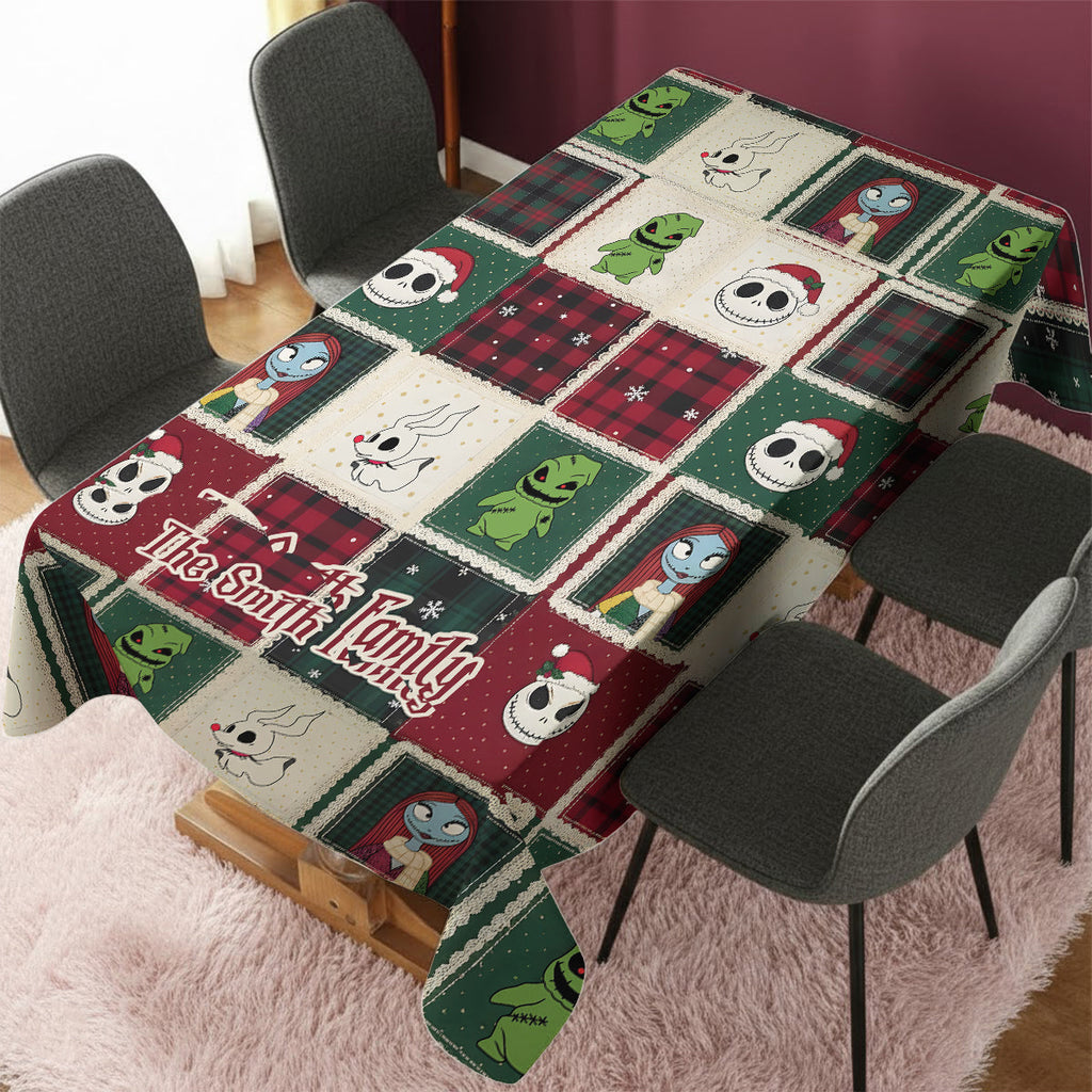 Personalized Nightmare Before Christmas Table Cloth Cover for Family Table Cloth Cover GradoCreations