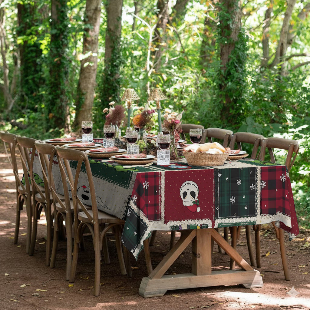 Personalized Nightmare Before Christmas Table Cloth Cover for Family Table Cloth Cover GradoCreations