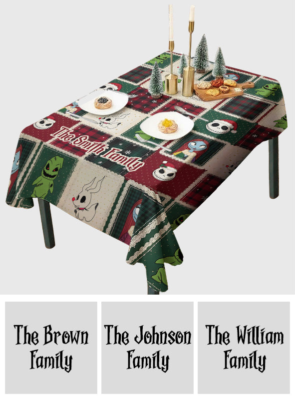 Personalized Nightmare Before Christmas Table Cloth Cover for Family Table Cloth Cover GradoCreations