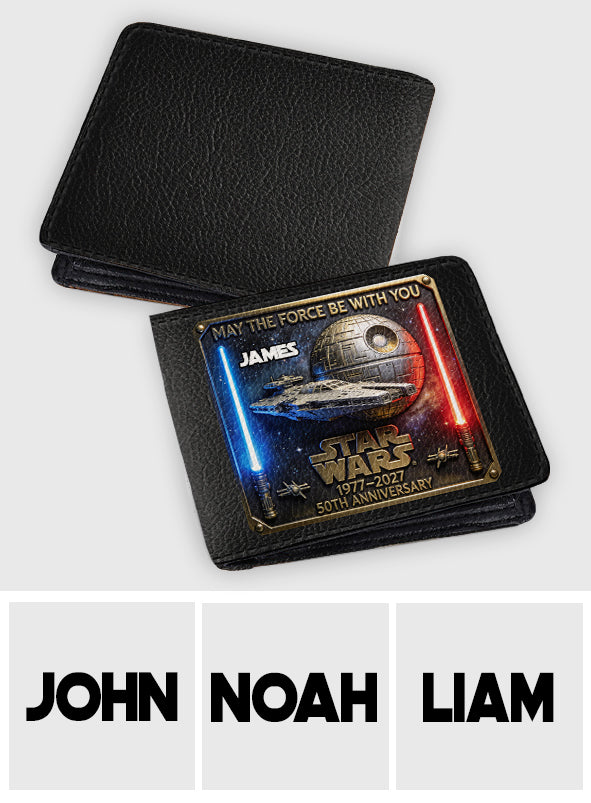 Personalized Star Wars 50th Anniversary Leather Wallet Gift Leather Wallet 2 GradoCreations