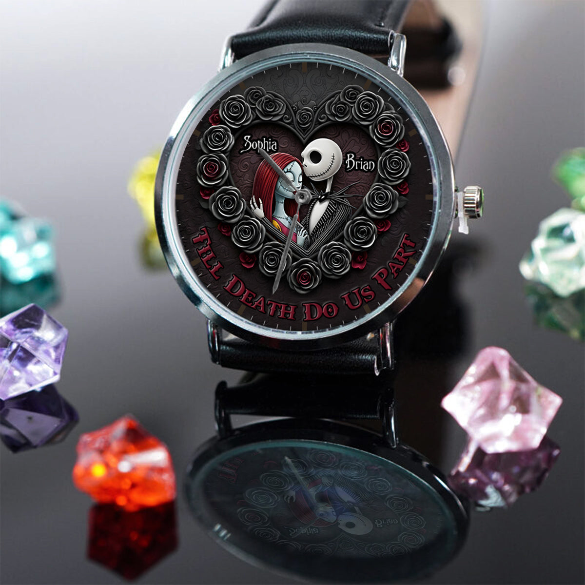 Personalized Black Stainless Steel Hand Watch for Couples | Till Our Last Breath Gift Hand Watch GradoCreations