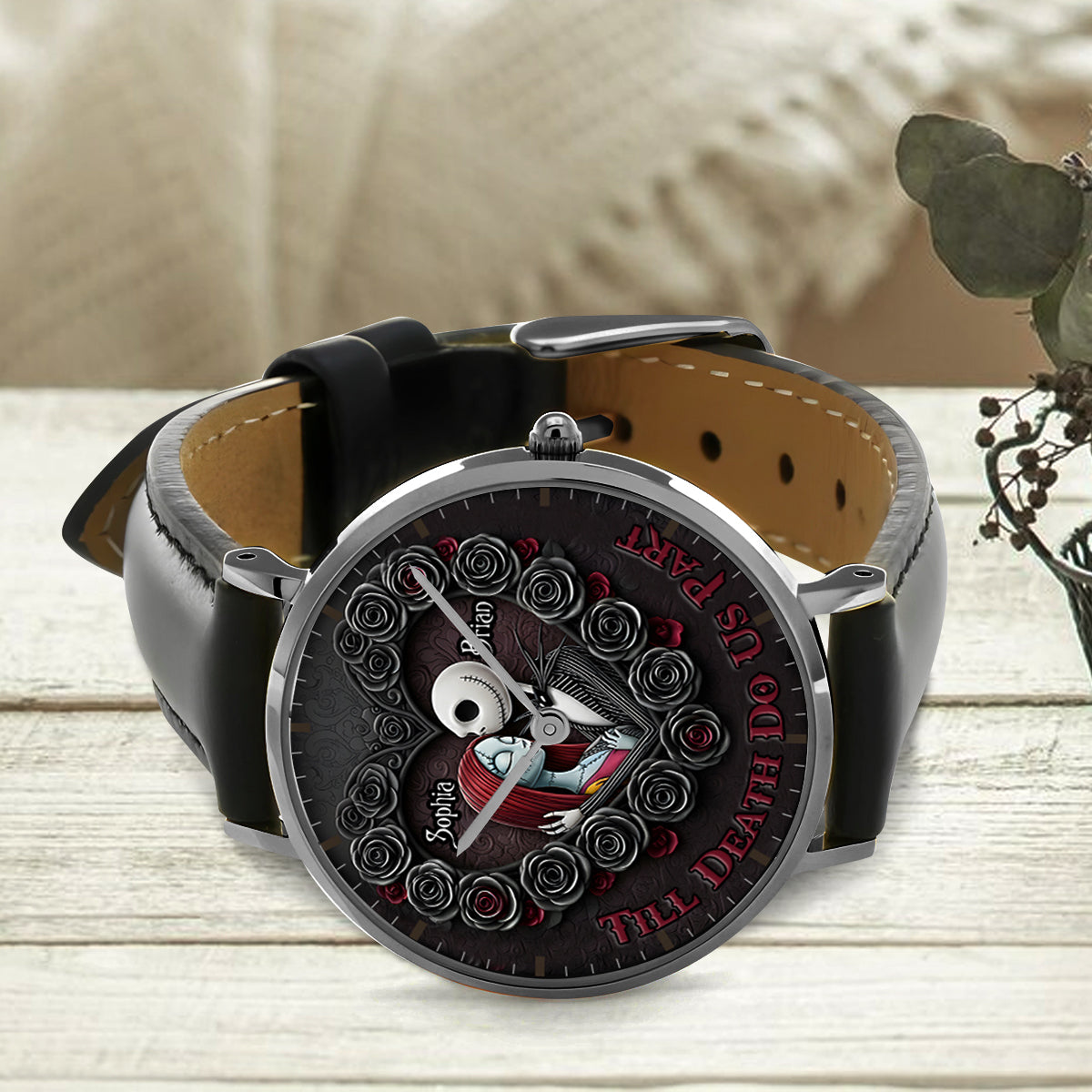 Personalized Black Stainless Steel Hand Watch for Couples | Till Our Last Breath Gift Hand Watch GradoCreations