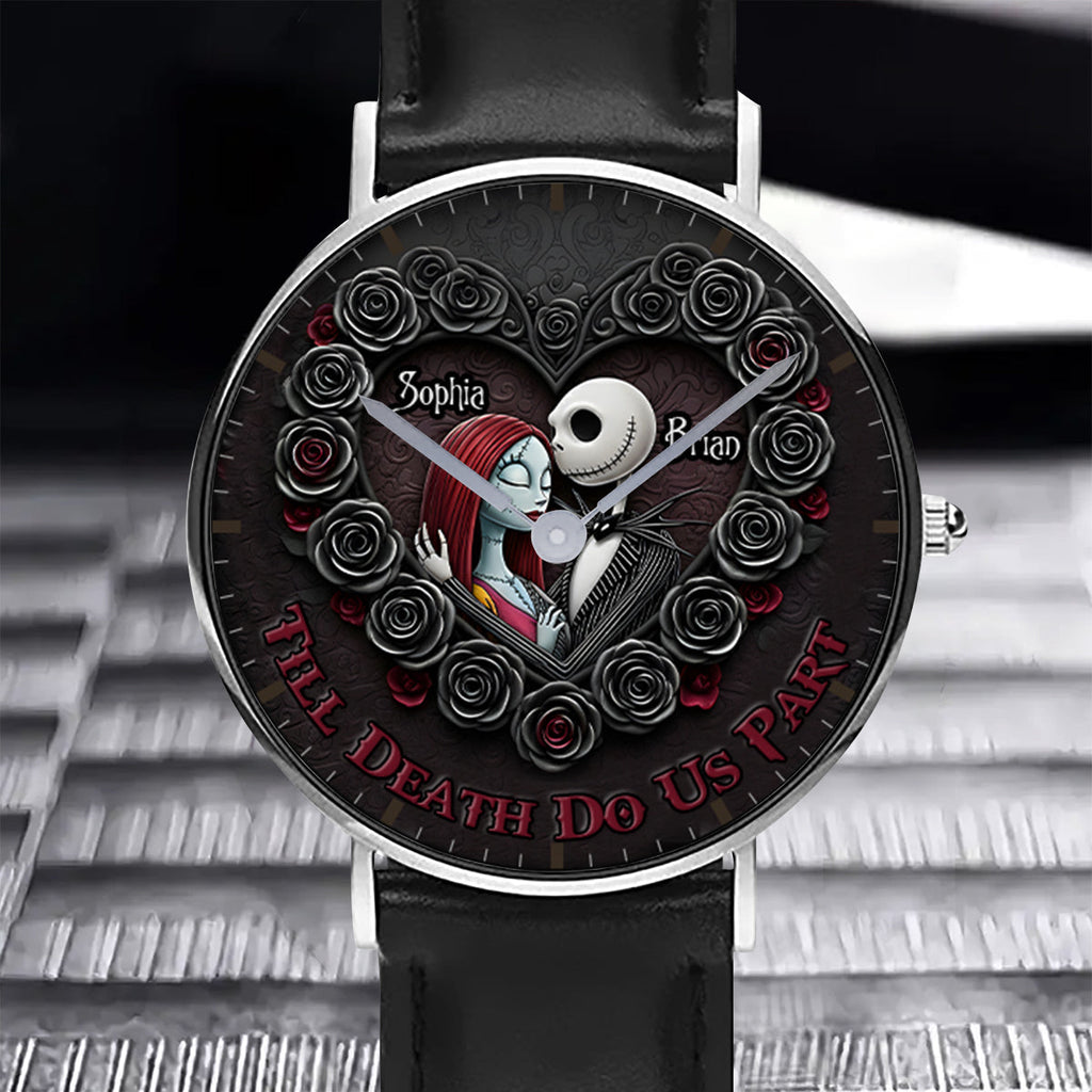 Personalized Black Stainless Steel Hand Watch for Couples | Till Our Last Breath Gift Hand Watch GradoCreations