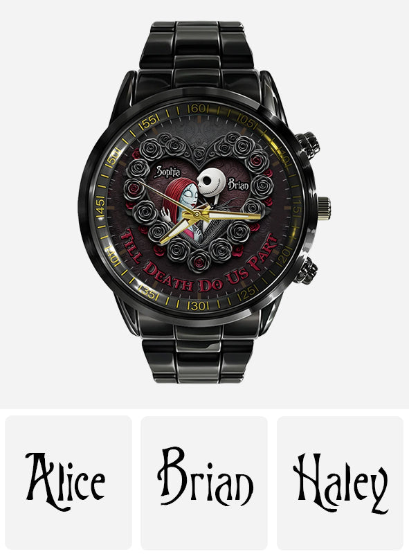 Personalized Black Stainless Steel Hand Watch for Couples | Till Our Last Breath Gift Hand Watch GradoCreations