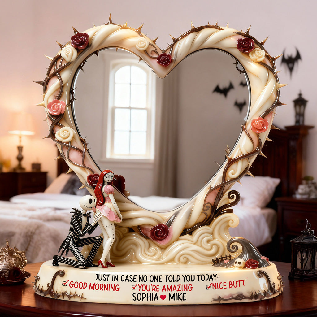 Personalized Heart-Shaped Desk Mirror Custom Name Gift Desk Mirror GradoCreations