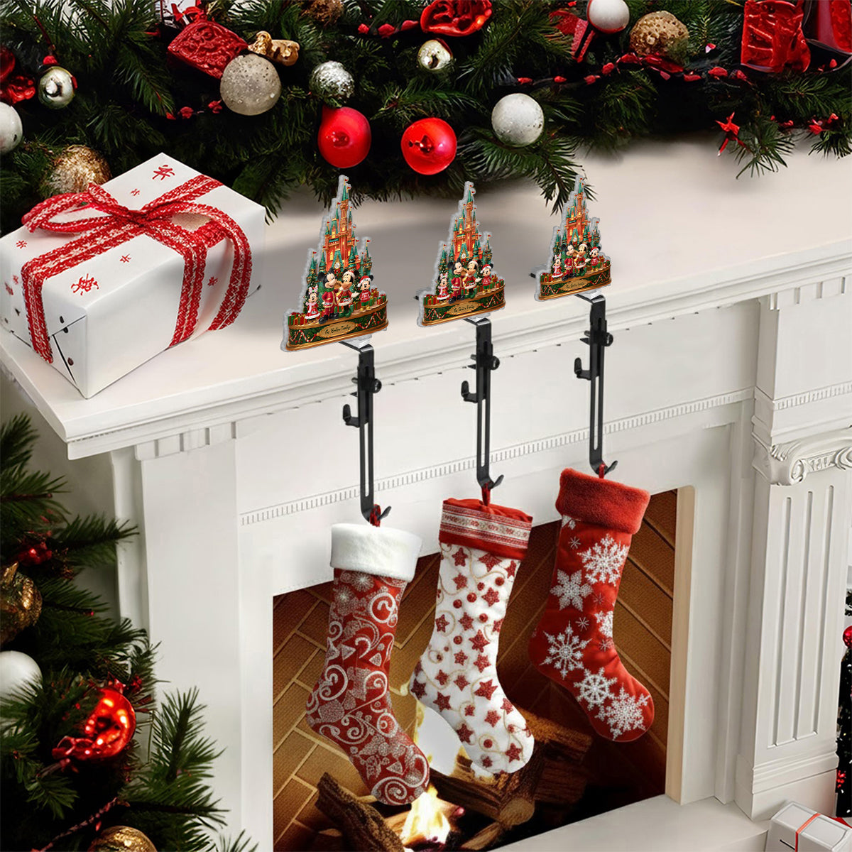 Personalized Mouse-Shaped Christmas Stocking Hanger Gift Shaped Stocking Hanger GradoCreations