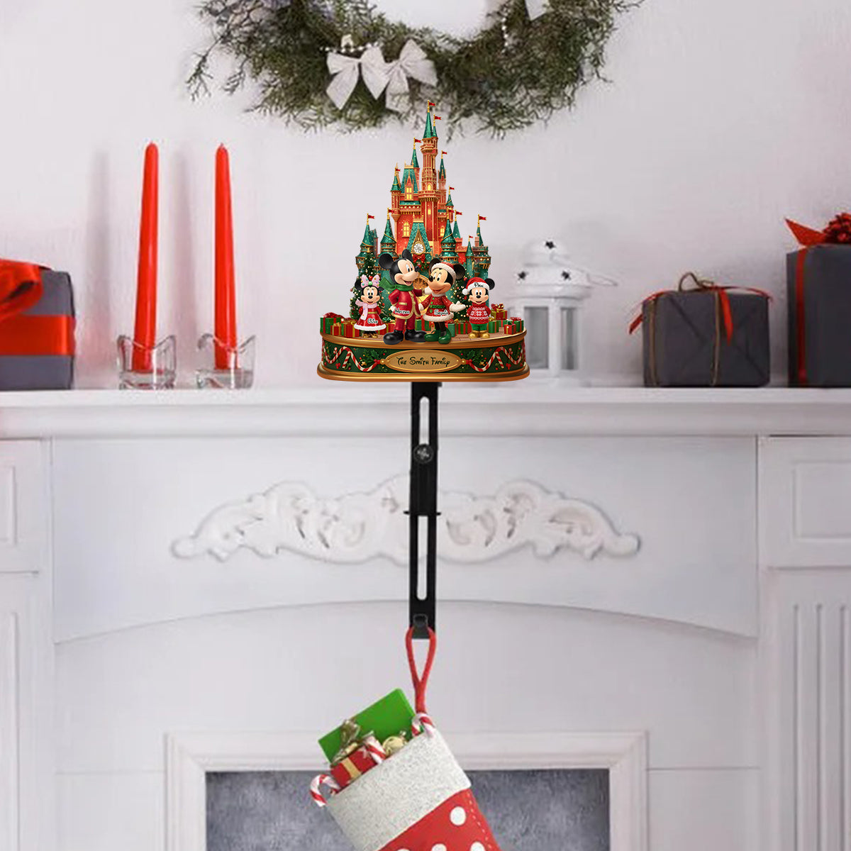 Personalized Mouse-Shaped Christmas Stocking Hanger Gift Shaped Stocking Hanger GradoCreations