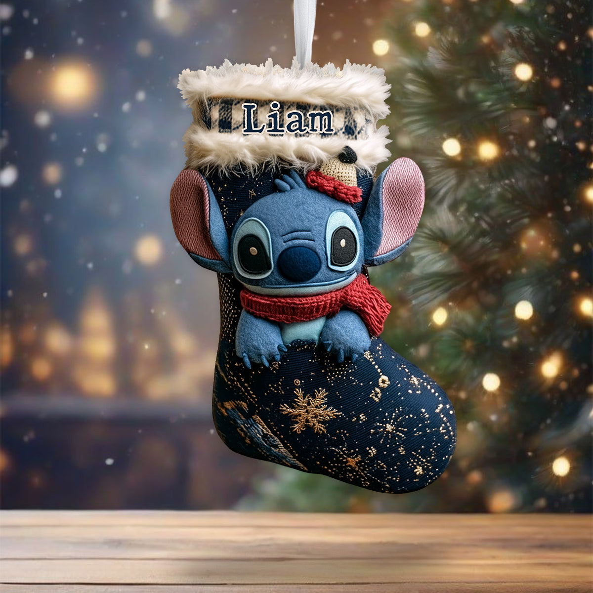 Personalized Ohana Shaped Christmas Stocking Custom Name Gift Shaped Christmas Stocking GradoCreations