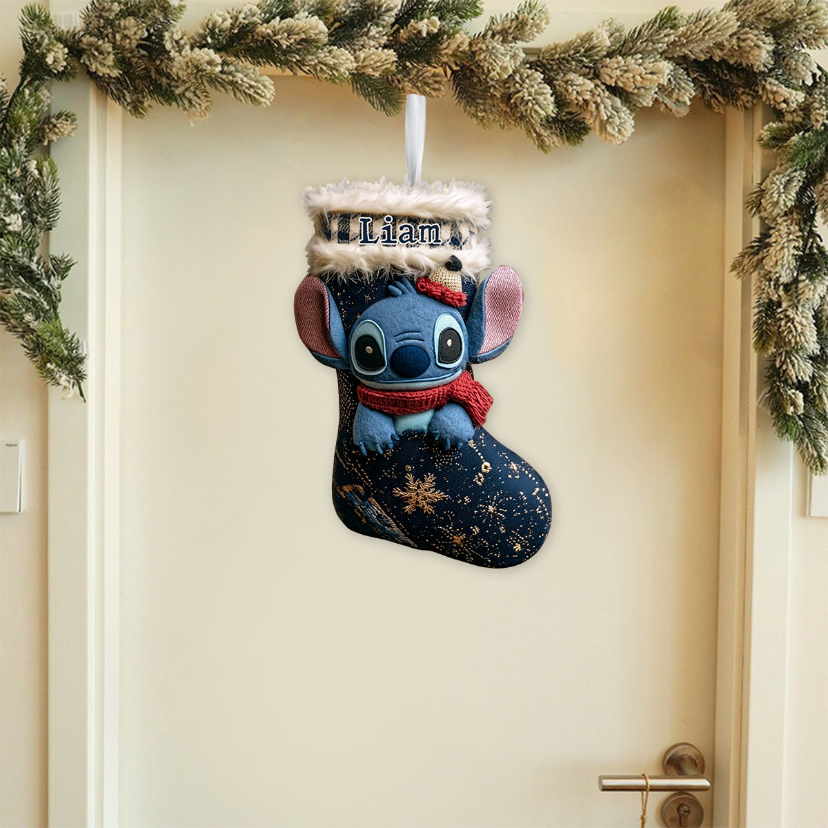 Personalized Ohana Shaped Christmas Stocking Custom Name Gift Shaped Christmas Stocking GradoCreations