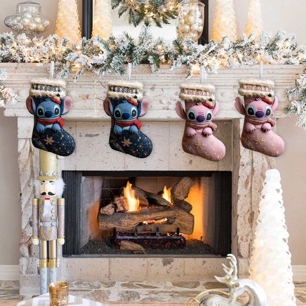 Personalized Ohana Shaped Christmas Stocking Custom Name Gift Shaped Christmas Stocking GradoCreations