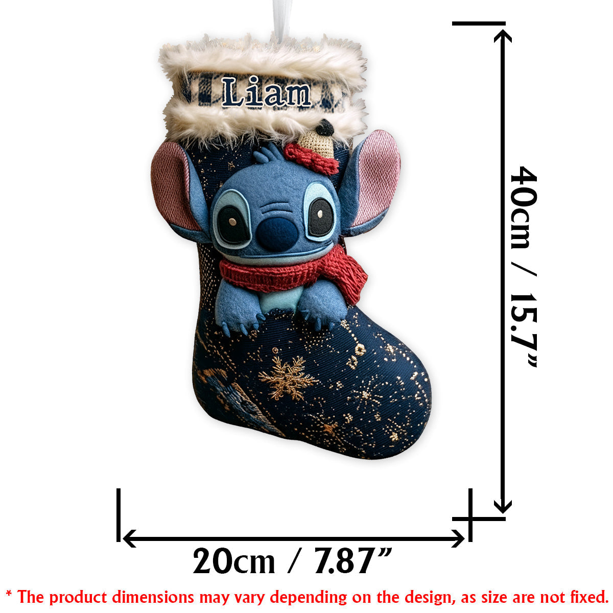 Personalized Ohana Shaped Christmas Stocking Custom Name Gift Shaped Christmas Stocking GradoCreations