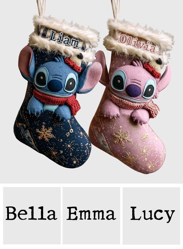 Personalized Ohana Shaped Christmas Stocking Custom Name Gift Shaped Christmas Stocking GradoCreations