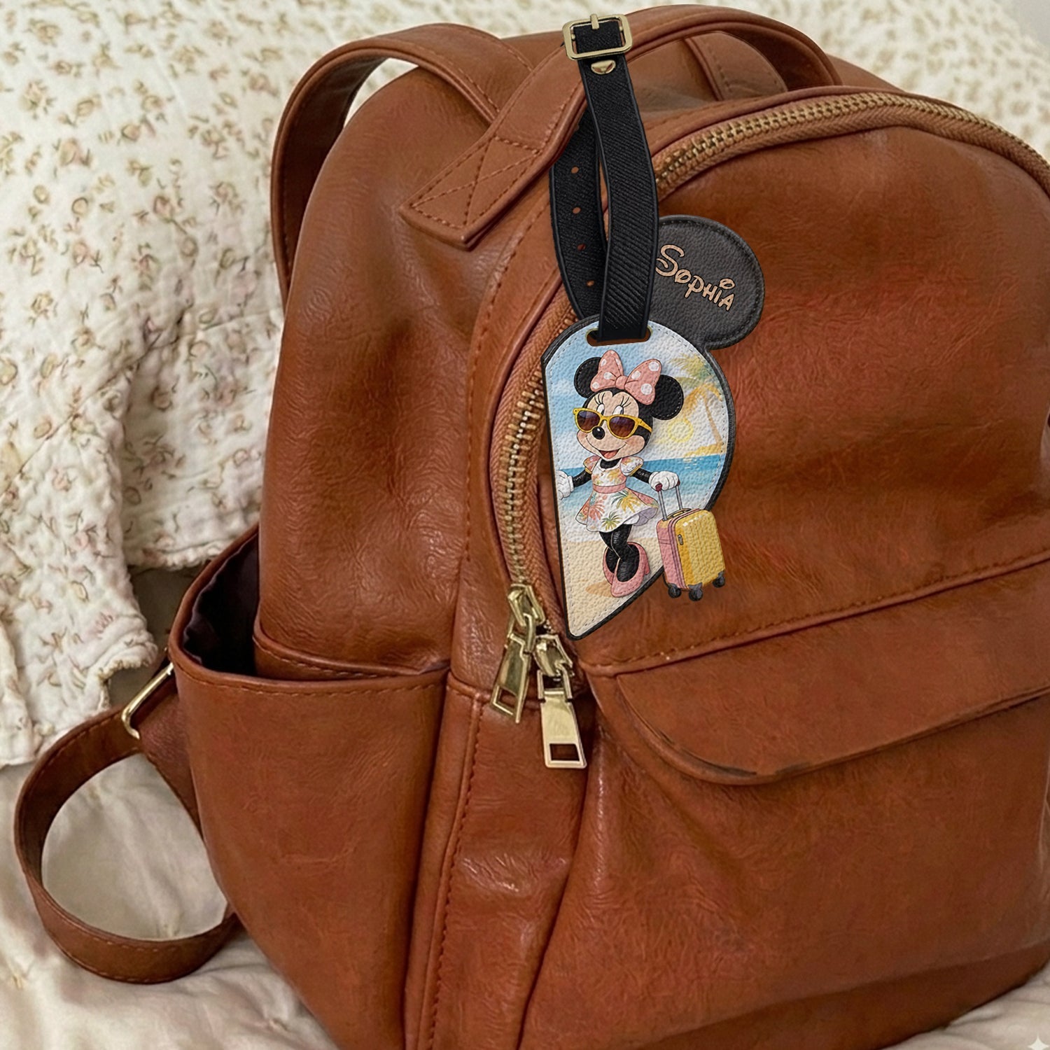 Personalized Mouse Luggage Tag Custom Name Travel Gift for Couples Luggage Tag GradoCreations