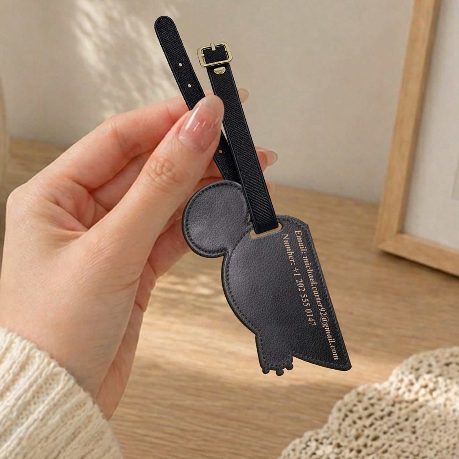 Personalized Mouse Luggage Tag Custom Name Travel Gift for Couples Luggage Tag GradoCreations