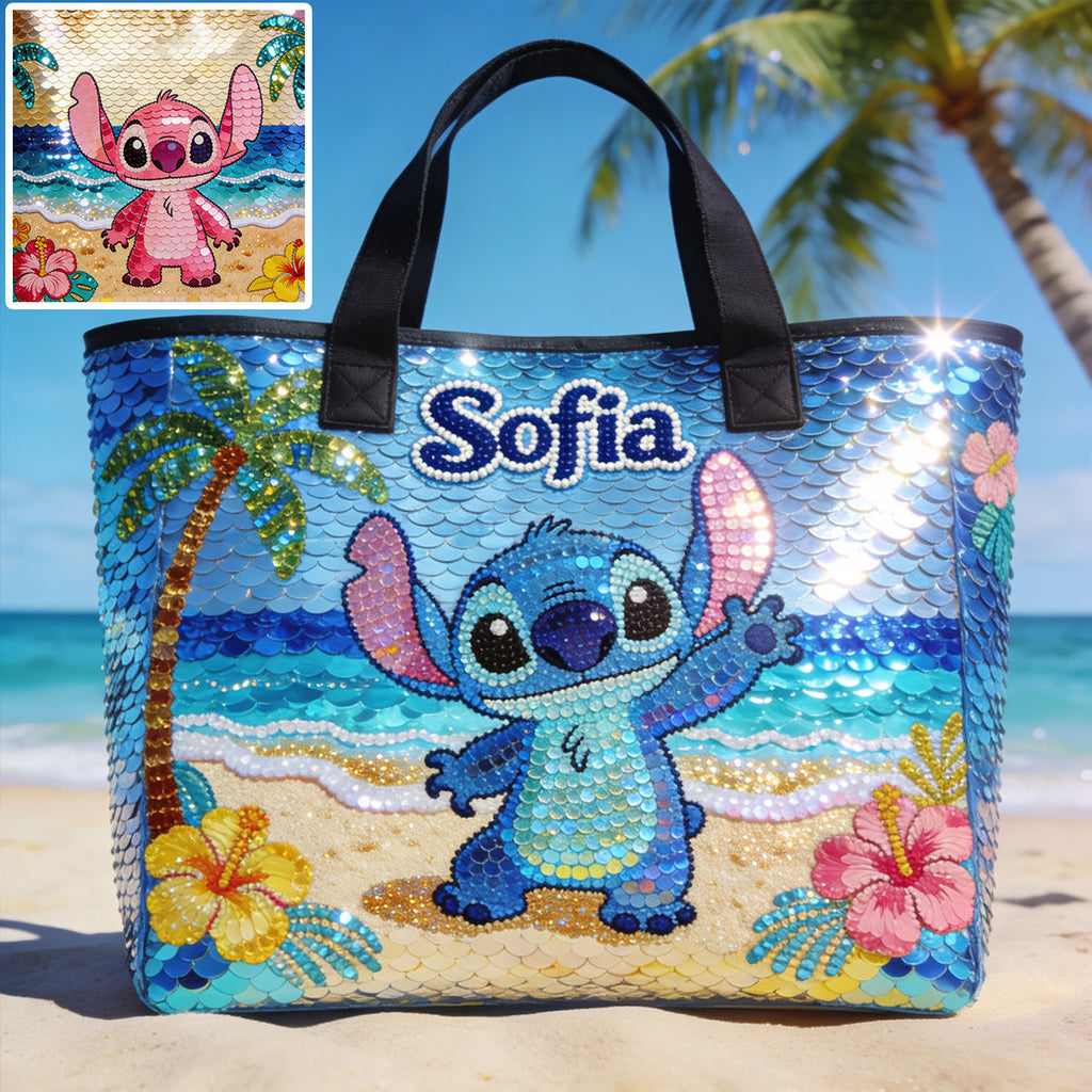 Personalized Sequin Tote Bag with Custom Name for Kids Tote Bag GradoCreations