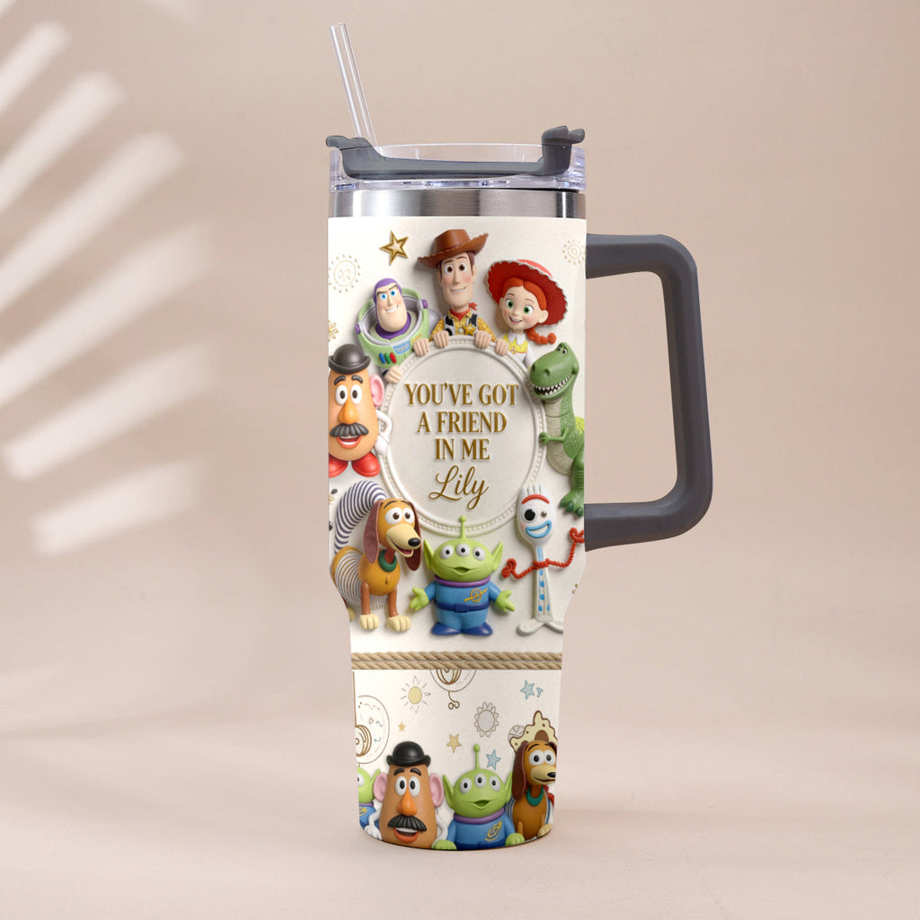 Personalized Toy Story Tumbler with Plush Charm Gift for Kids Tumbler With Plush Charm GradoCreations