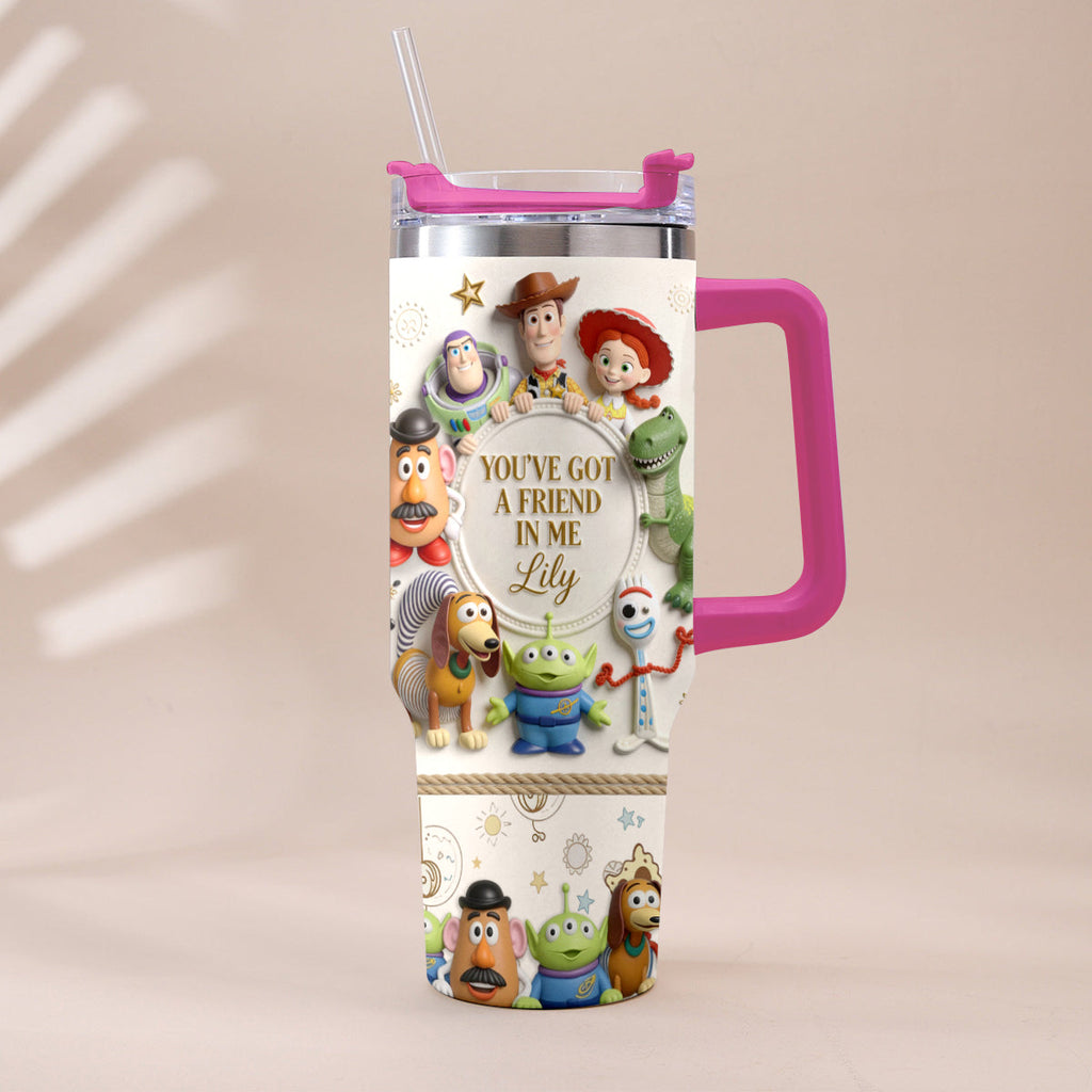 Personalized Toy Story Tumbler with Plush Charm Gift for Kids Tumbler With Plush Charm GradoCreations