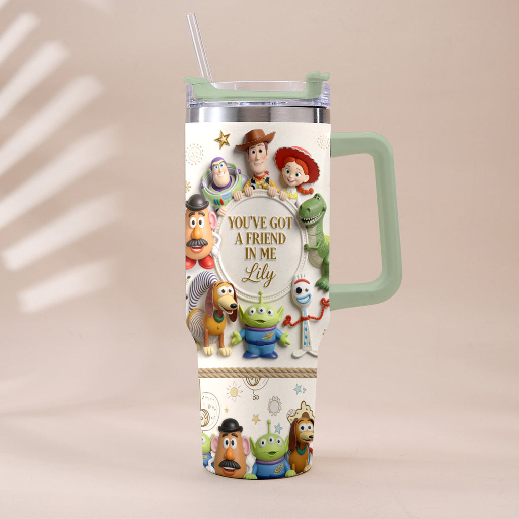Personalized Toy Story Tumbler with Plush Charm Gift for Kids Tumbler With Plush Charm GradoCreations