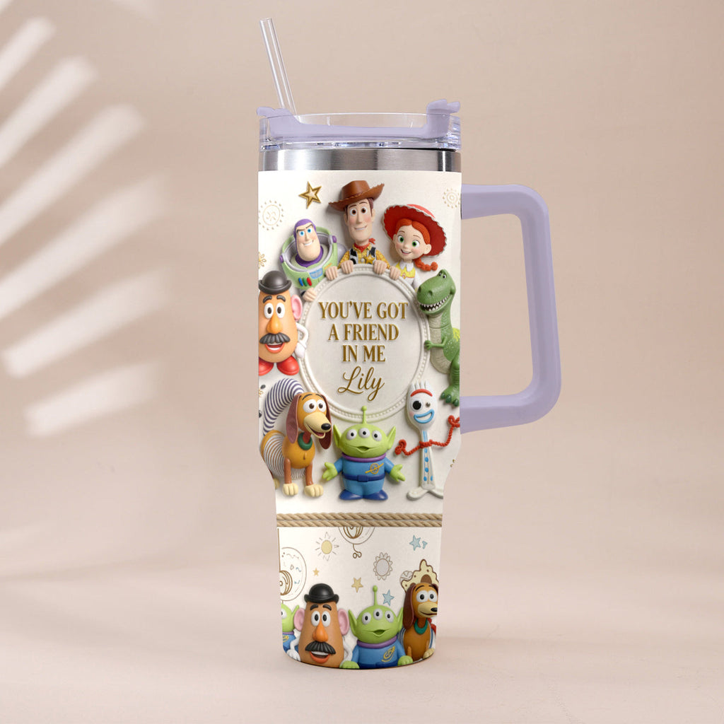 Personalized Toy Story Tumbler with Plush Charm Gift for Kids Tumbler With Plush Charm GradoCreations