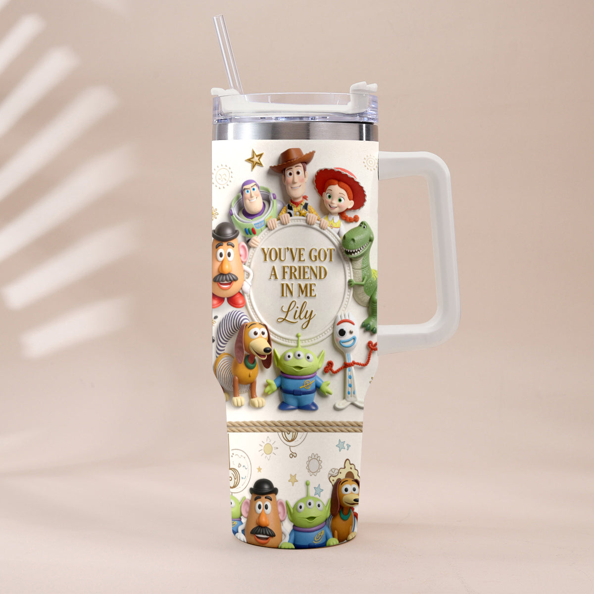 Personalized Toy Story Tumbler with Plush Charm Gift for Kids Tumbler With Plush Charm GradoCreations