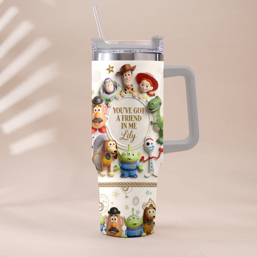 Personalized Toy Story Tumbler with Plush Charm Gift for Kids Tumbler With Plush Charm GradoCreations
