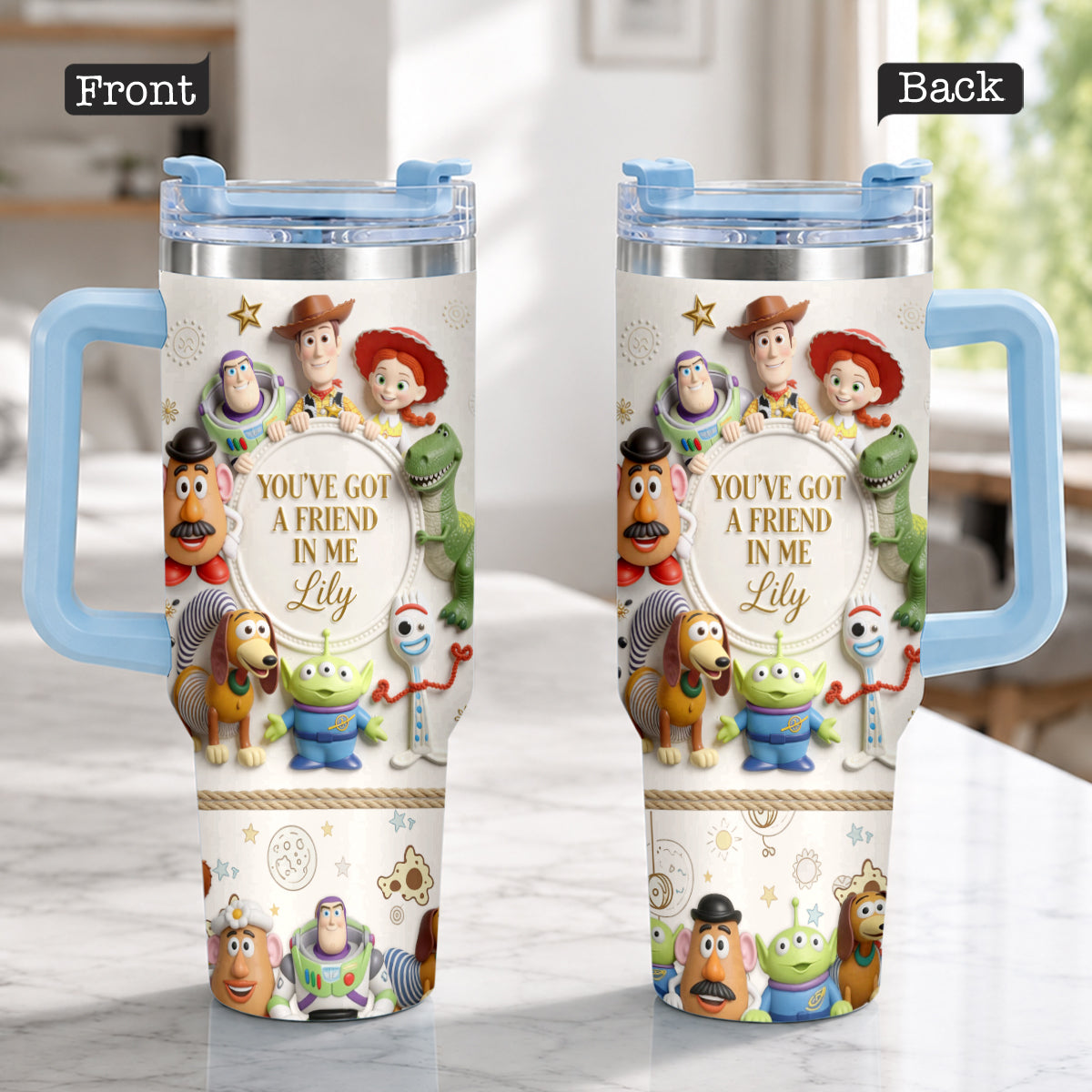 Personalized Toy Story Tumbler with Plush Charm Gift for Kids Tumbler With Plush Charm GradoCreations