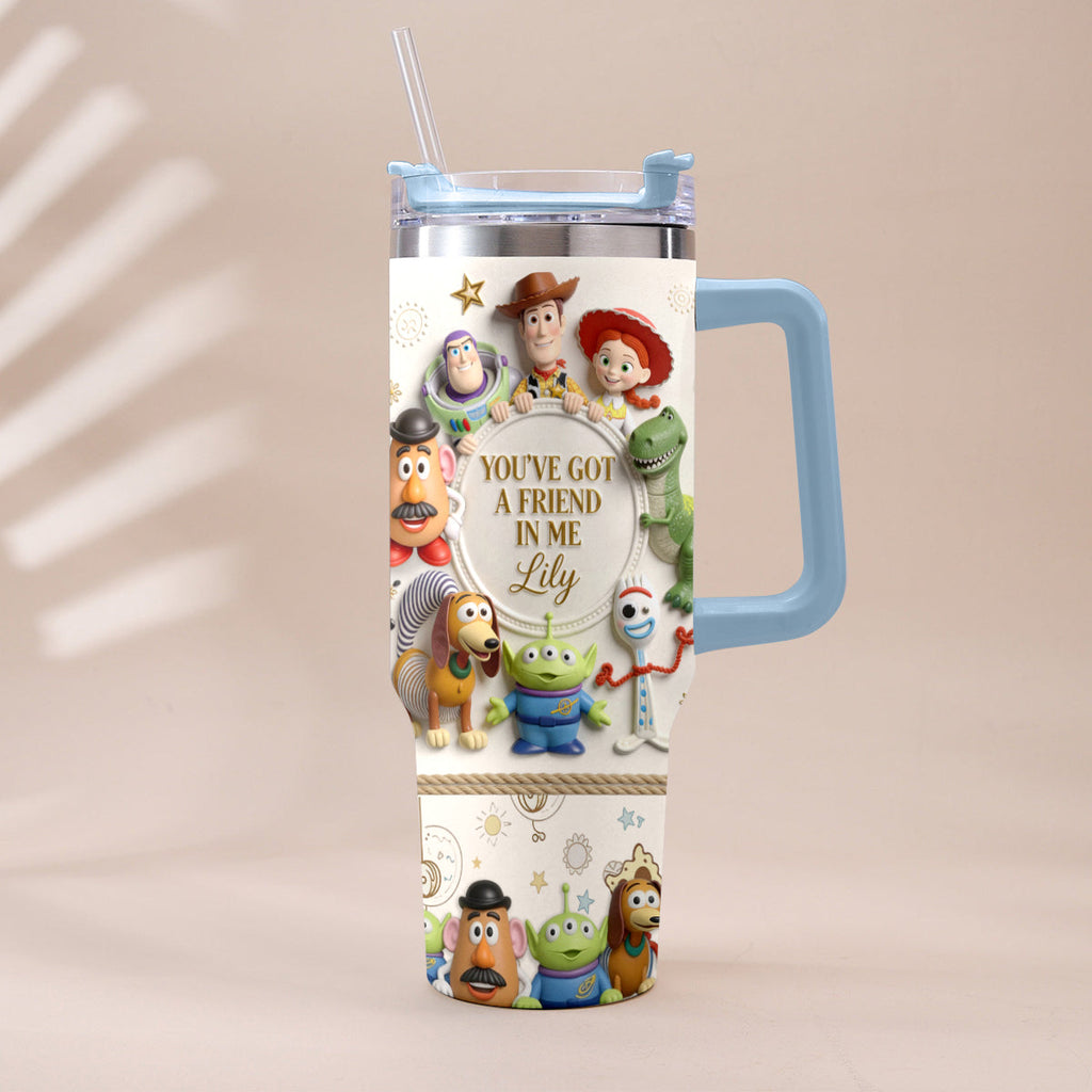 Personalized Toy Story Tumbler with Plush Charm Gift for Kids Tumbler With Plush Charm GradoCreations