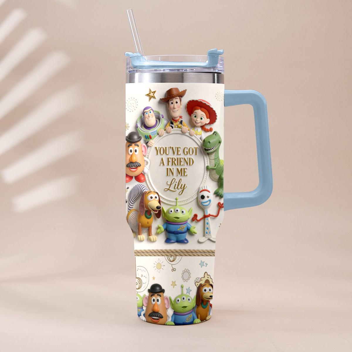 Personalized Toy Story Tumbler with Plush Charm Gift for Kids Tumbler With Plush Charm GradoCreations
