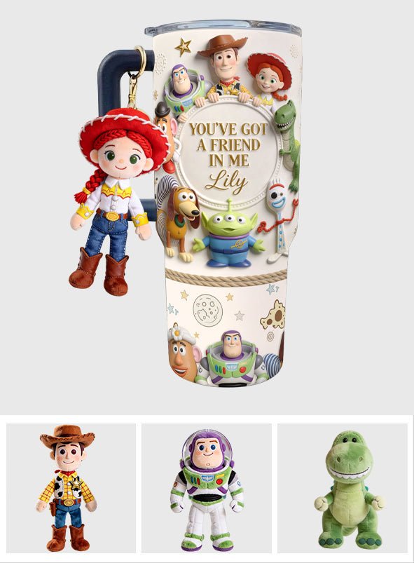 Personalized Toy Story Tumbler with Plush Charm Gift for Kids Tumbler With Plush Charm GradoCreations