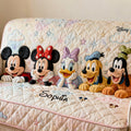 Personalized Disney Quilted Sofa Cover Custom Name Gift for Her Quited Sofa Cover GradoCreations
