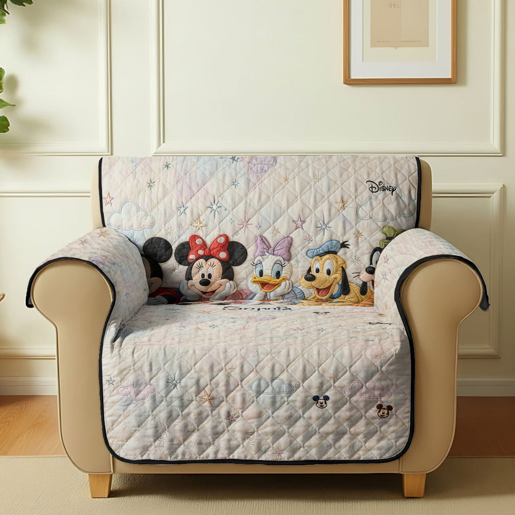 Personalized Disney Quilted Sofa Cover Custom Name Gift for Her Quited Sofa Cover GradoCreations