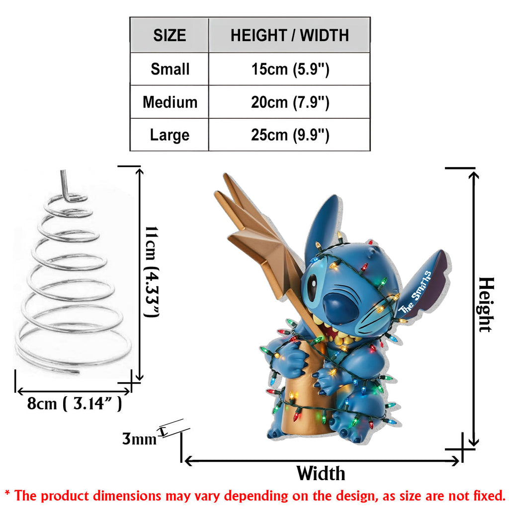 Personalized Ohana LED Tree Topper with Acrylic Design for Christmas LED Light Tree Topper GradoCreations