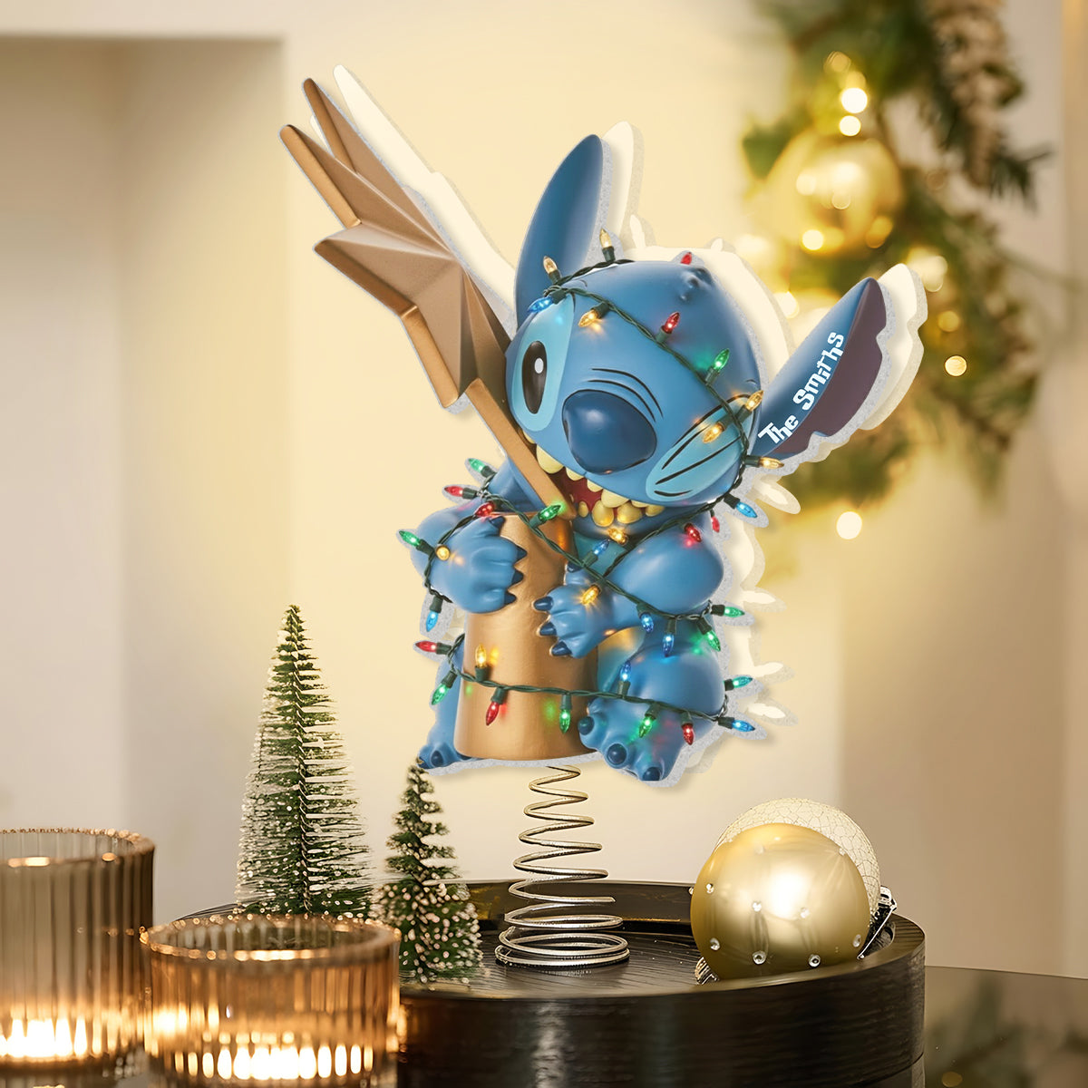 Personalized Ohana LED Tree Topper with Acrylic Design for Christmas LED Light Tree Topper GradoCreations