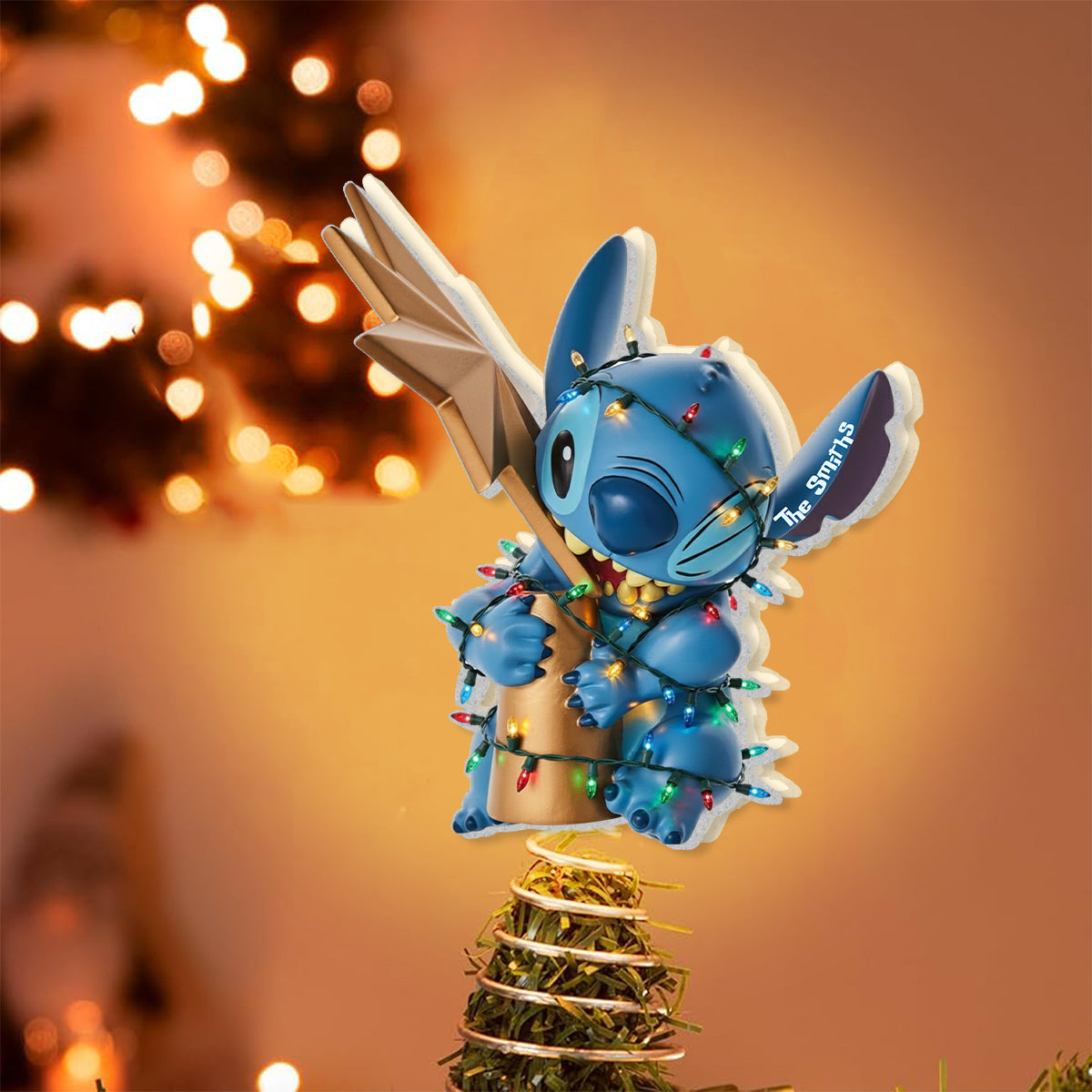 Personalized Ohana LED Tree Topper with Acrylic Design for Christmas LED Light Tree Topper GradoCreations