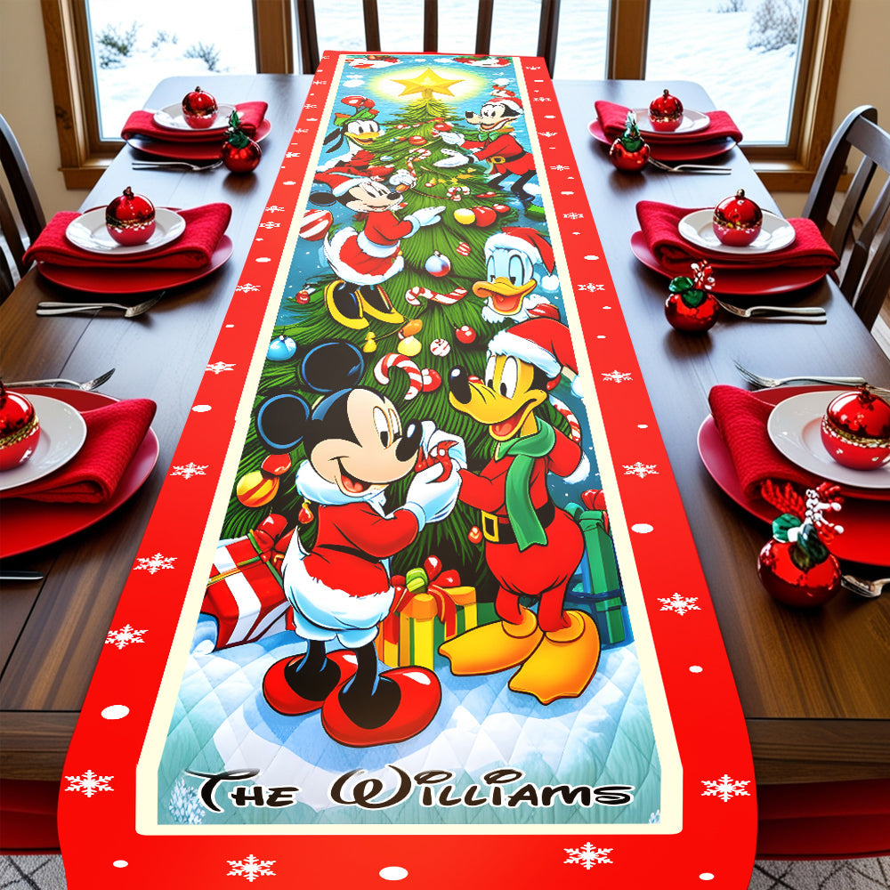 Personalized Christmas Table Runner with Family Name for Holiday Decor Table Runner GradoCreations