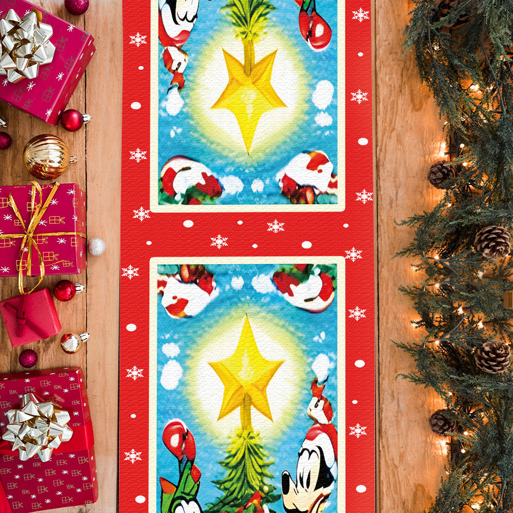 Personalized Christmas Table Runner with Family Name for Holiday Decor Table Runner GradoCreations