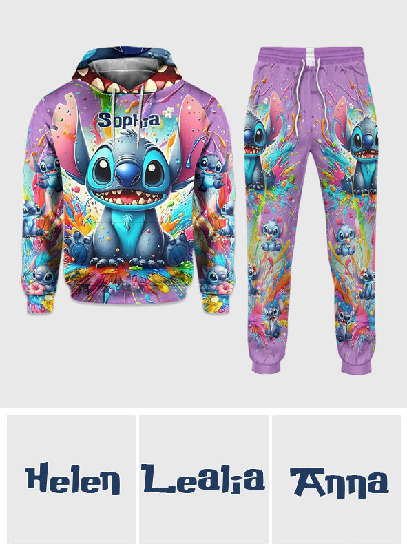 Personalized Colorful Ohana Hoodie & Sweatpants Set for Kids Hoodie & Sweatpants GradoCreations