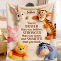 Personalized Yellow Bear Blanket Custom Name Gift for Kids Blanket GradoCreations