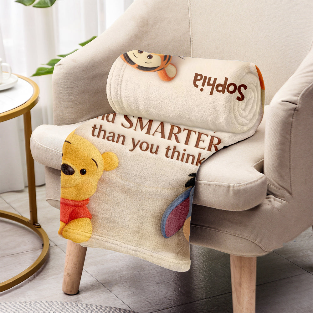 Personalized Yellow Bear Blanket Custom Name Gift for Kids Blanket GradoCreations